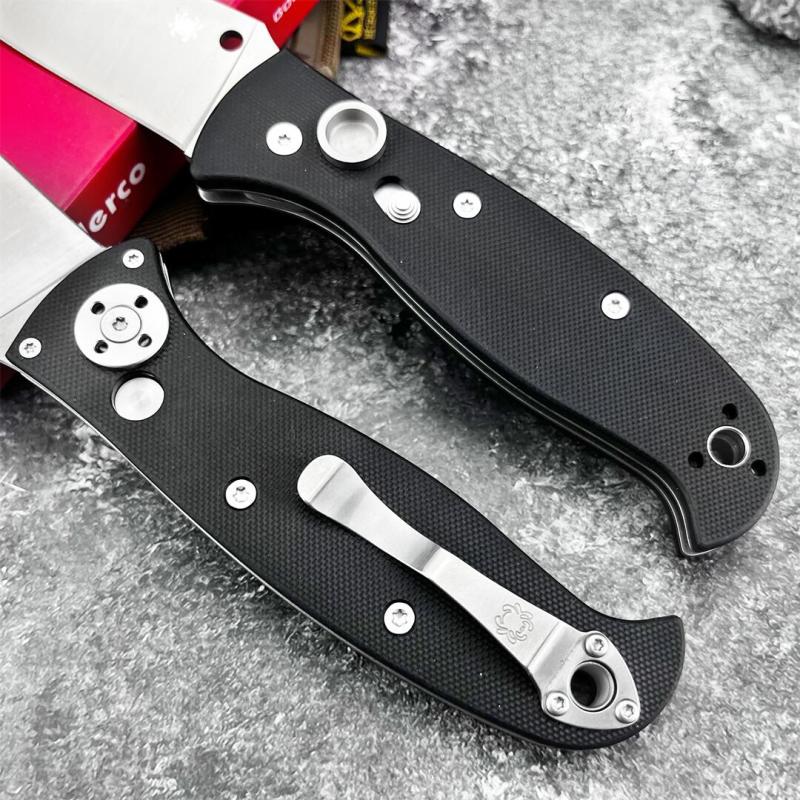 Spy Autonomy 2 AUTO Folding Knife 3.46'' D2 Satin Plain Blade, Black G10 Handles - C165GP2