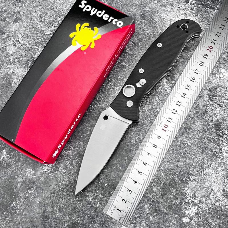 Spy Autonomy 2 AUTO Folding Knife 3.46'' D2 Satin Plain Blade, Black G10 Handles - C165GP2