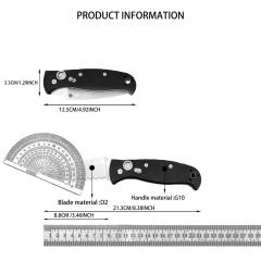 Spy Autonomy 2 AUTO Folding Knife 3.46'' D2 Serrated Blade, Black G10 Handles - C165GP2