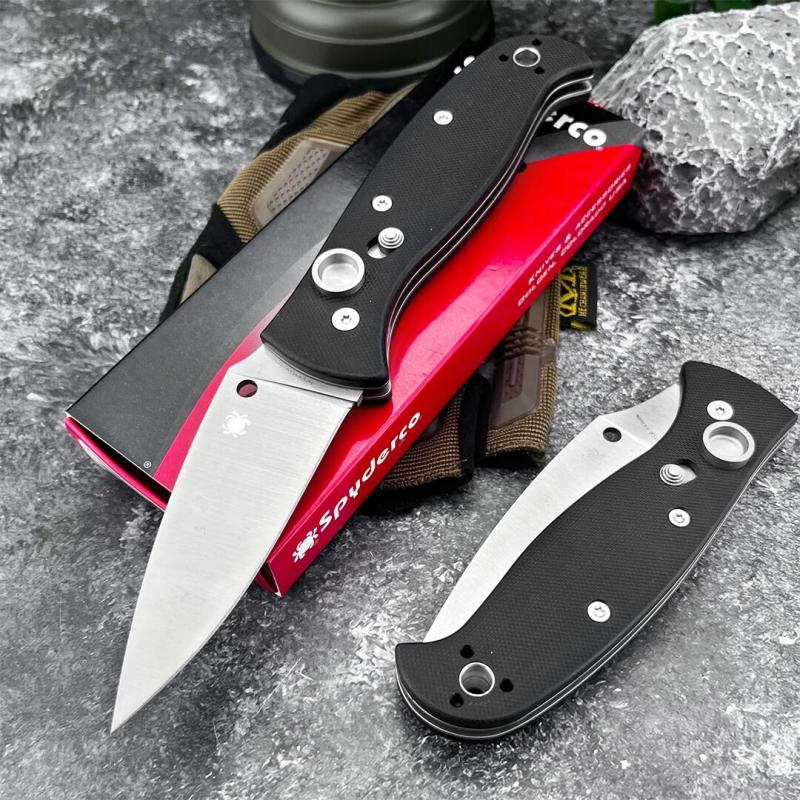 Spy Autonomy 2 AUTO Folding Knife 3.46'' D2 Satin Plain Blade, Black G10 Handles - C165GP2
