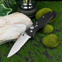 Spy Autonomy 2 AUTO Folding Knife 3.46'' D2 Serrated Blade, Black G10 Handles - C165GP2