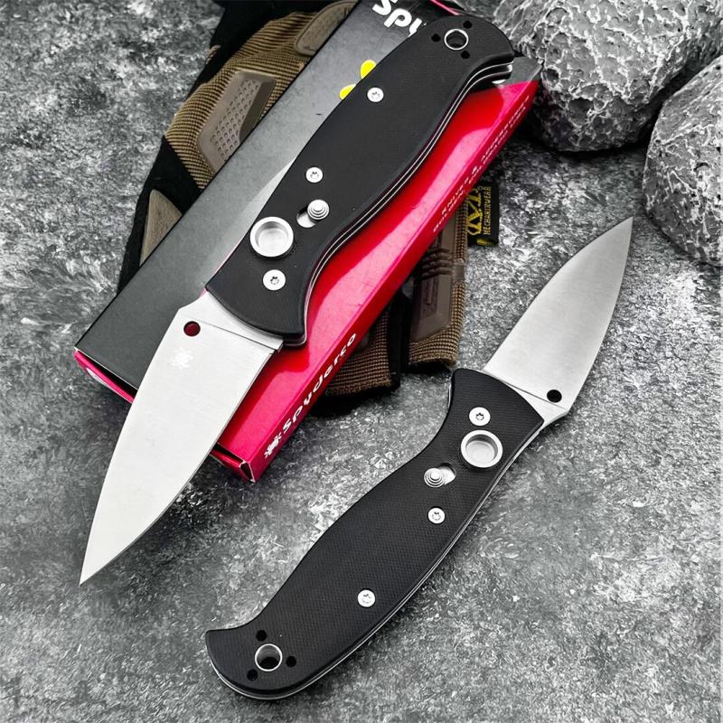 Spy Autonomy 2 AUTO Folding Knife 3.46'' D2 Satin Plain Blade, Black G10 Handles - C165GP2