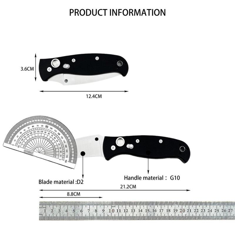 Spy Autonomy 2 AUTO Folding Knife 3.46'' D2 Satin Plain Blade, Black G10 Handles - C165GP2