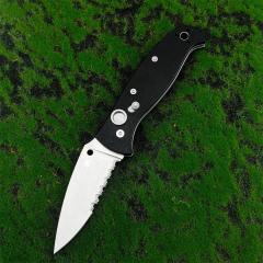 Spy Autonomy 2 AUTO Folding Knife 3.46'' D2 Serrated Blade, Black G10 Handles - C165GP2
