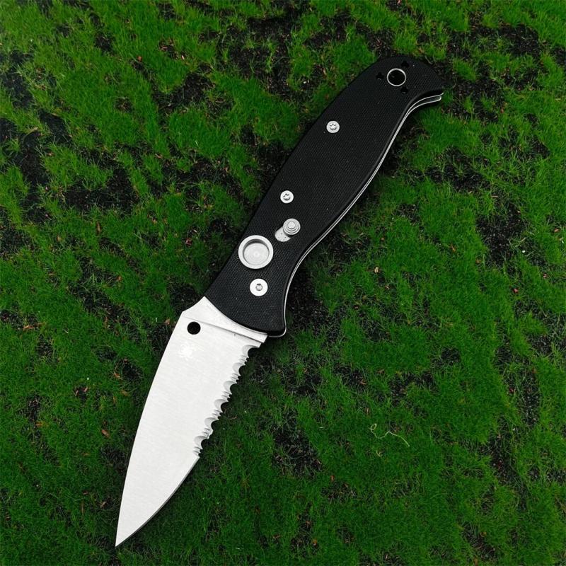Spy Autonomy 2 AUTO Folding Knife 3.46'' D2 Serrated Blade, Black G10 Handles - C165GP2