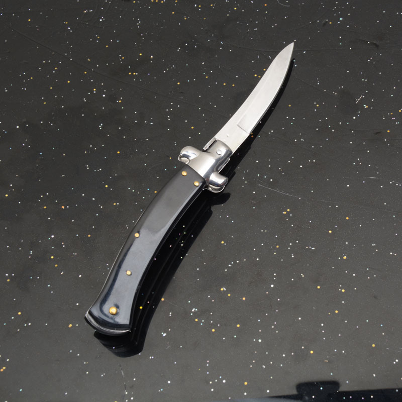 Italy AKC 9'' Godfather Stiletto Mafia OTF AUTO Knife 3.15" 440c Kriss Blade, Acrylic Handles