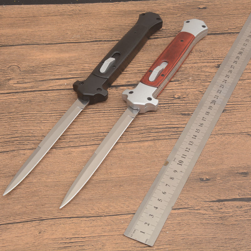 Italy Classical 13'' AKC OTF AUTO Knife Double Action 5.51" 440C Steel Blade, Color wood Handles