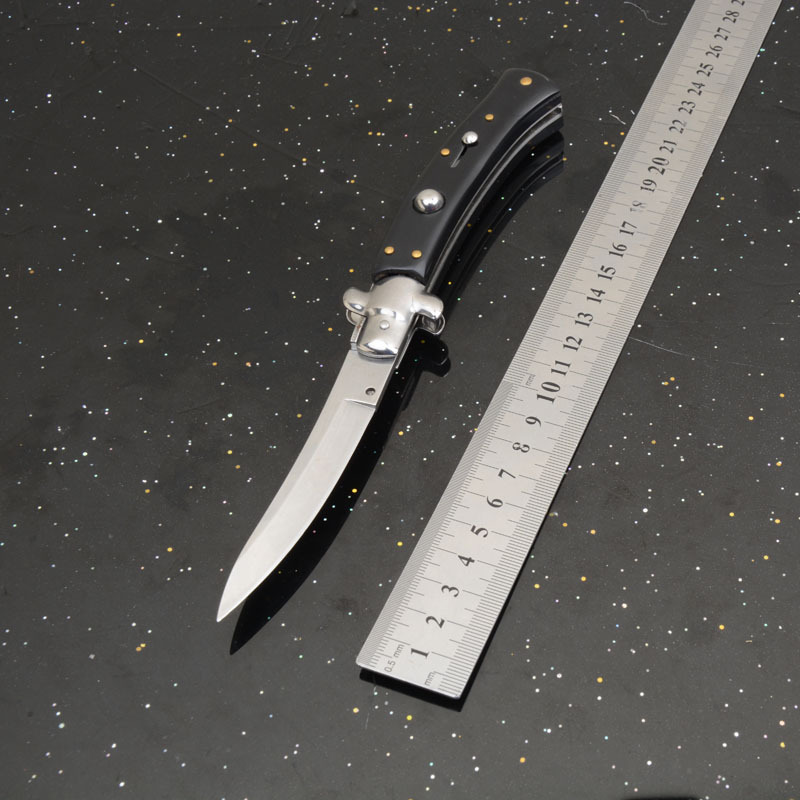 Italy AKC 9'' Godfather Stiletto Mafia OTF AUTO Knife 3.15" 440c Kriss Blade, Acrylic Handles