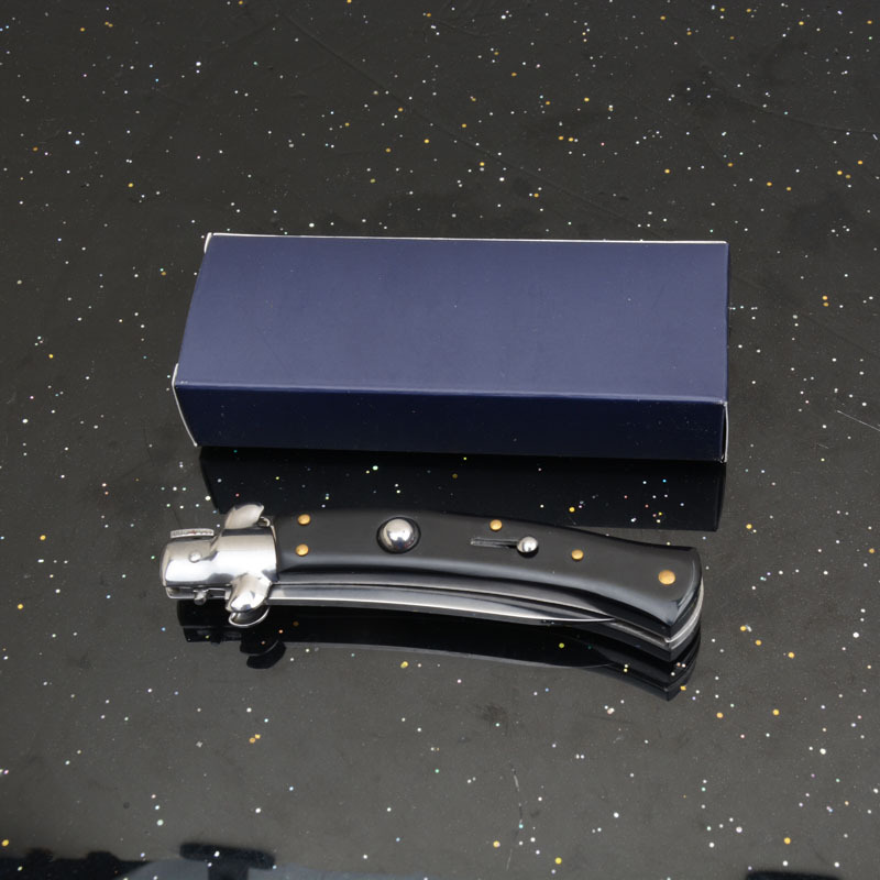Italy AKC 9'' Godfather Stiletto Mafia OTF AUTO Knife 3.15" 440c Kriss Blade, Acrylic Handles