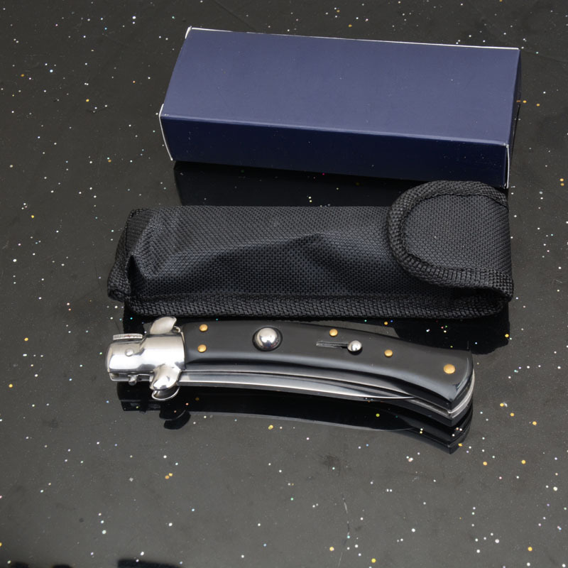 Italy AKC 9'' Godfather Stiletto Mafia OTF AUTO Knife 3.15" 440c Kriss Blade, Acrylic Handles