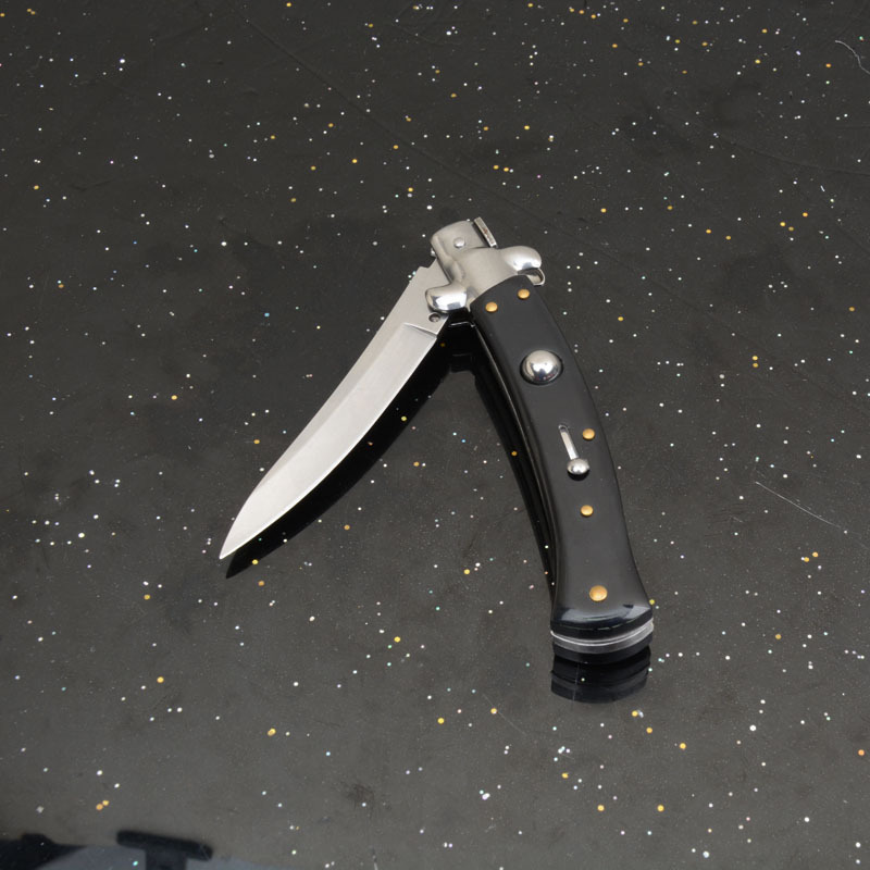 Italy AKC 9'' Godfather Stiletto Mafia OTF AUTO Knife 3.15" 440c Kriss Blade, Acrylic Handles