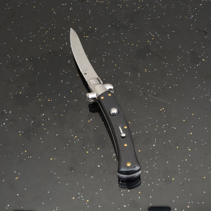 Italy AKC 9'' Godfather Stiletto Mafia OTF AUTO Knife 3.15" 440c Kriss Blade, Acrylic Handles