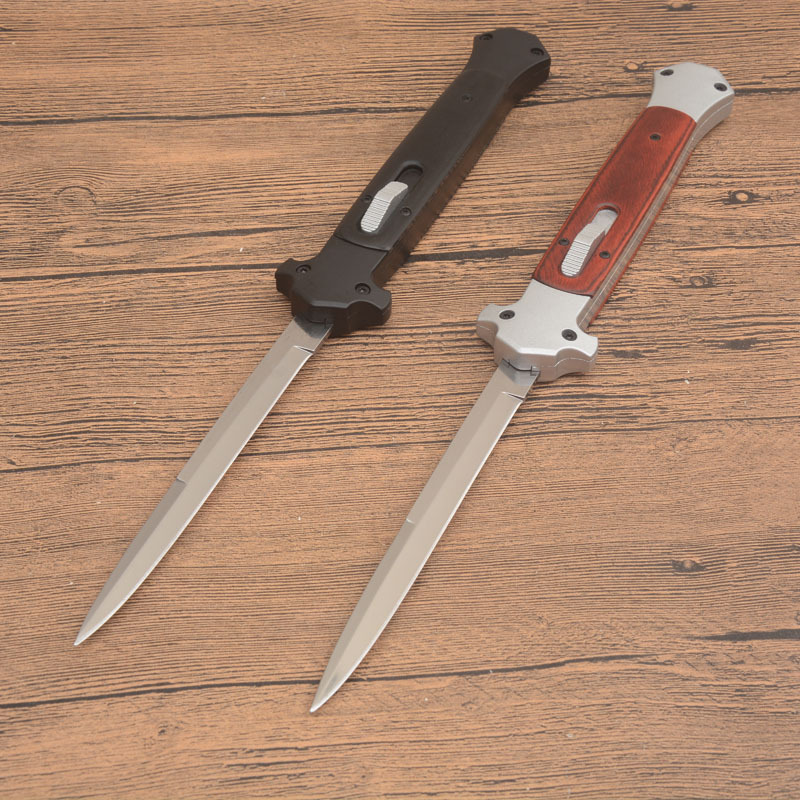 Italy Classical 13'' AKC OTF AUTO Knife Double Action 5.51" 440C Steel Blade, Color wood Handles