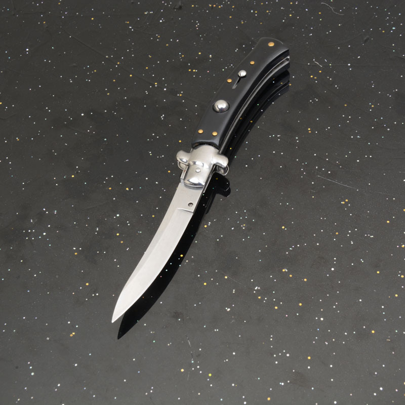 Italy AKC 9'' Godfather Stiletto Mafia OTF AUTO Knife 3.15" 440c Kriss Blade, Acrylic Handles