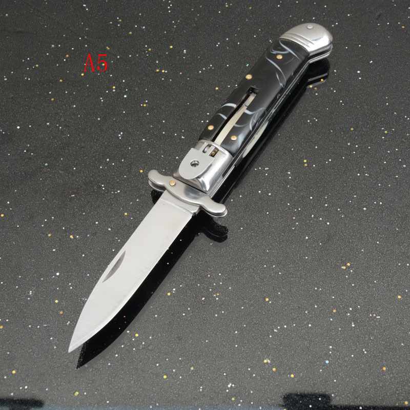 Italy AKC Godfather Stiletto Mafia OTF AUTO Knife 3.15" 440c Blade, Acrylic Handles