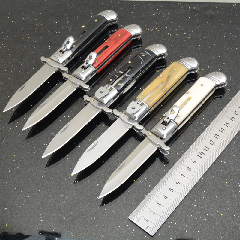 Italy AKC Godfather Stiletto Mafia OTF AUTO Knife 3.15" 440c Blade, Acrylic Handles