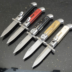 Italy AKC Godfather Stiletto Mafia OTF AUTO Knife 3.15" 440c Blade, Acrylic Handles