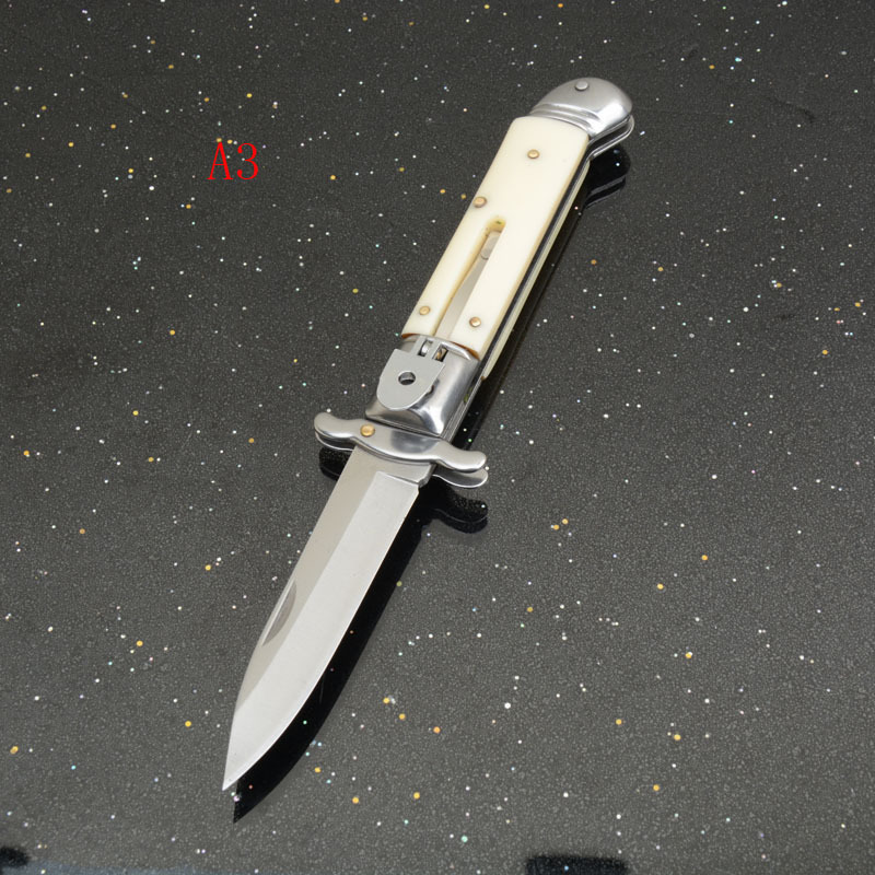 Italy AKC Godfather Stiletto Mafia OTF AUTO Knife 3.15" 440c Blade, Acrylic Handles