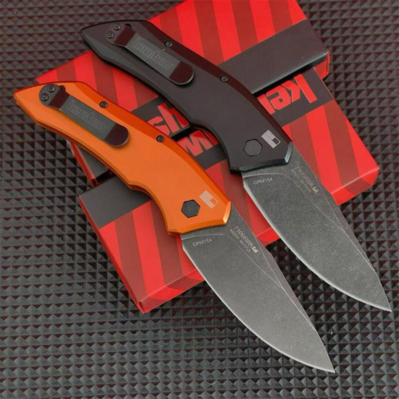 Kershaw 7100BW Launch 1 AUTO Folding Knife 3.4" CPM-154 Blackwash Plain Blade, Aluminum Handles