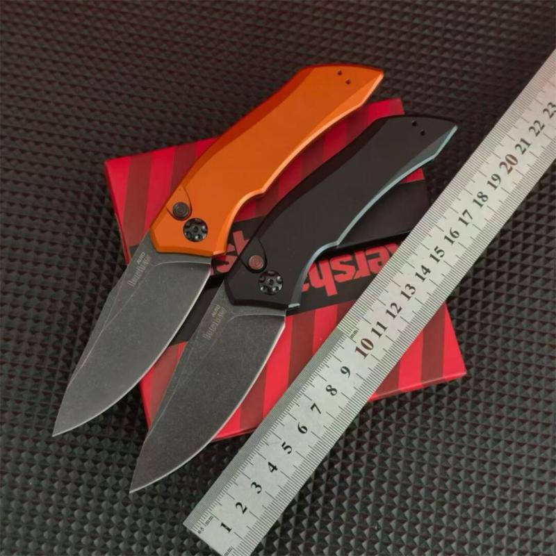 Kershaw 7100BW Launch 1 AUTO Folding Knife 3.4" CPM-154 Blackwash Plain Blade, Aluminum Handles