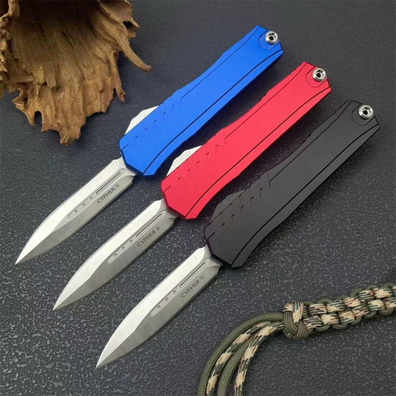MT Cypher II OTF AUTO Knife 3.07" D2 Plain Blade, Aluminum Alloy Handles