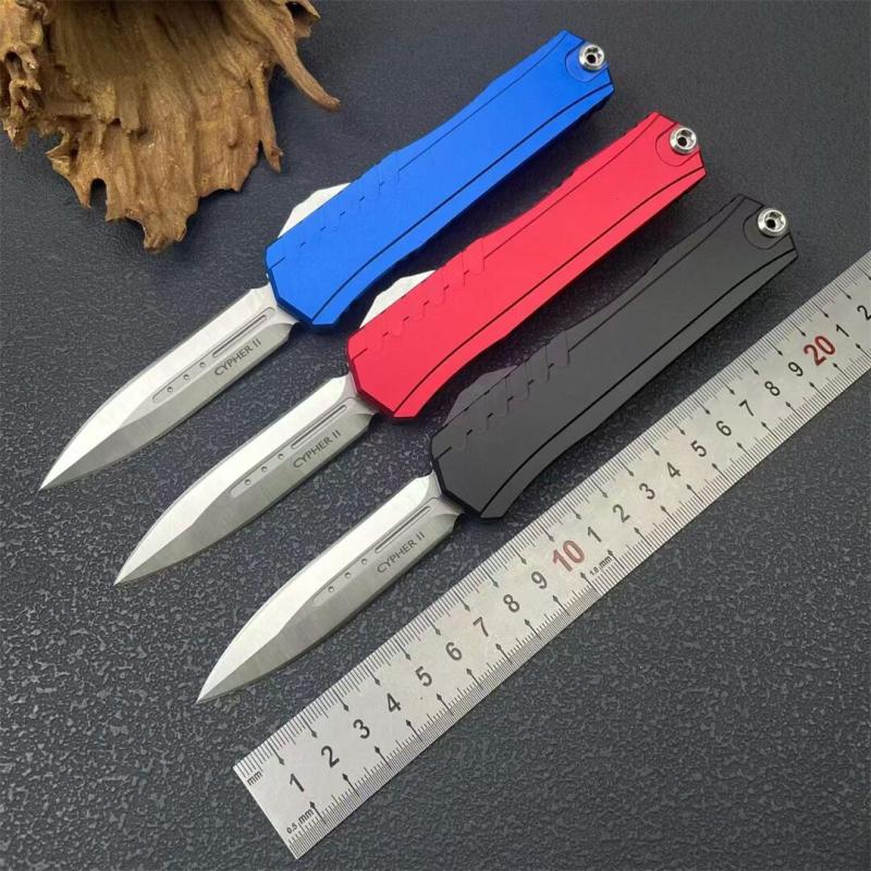 MT Cypher II OTF AUTO Knife 3.07" D2 Plain Blade, Aluminum Alloy Handles
