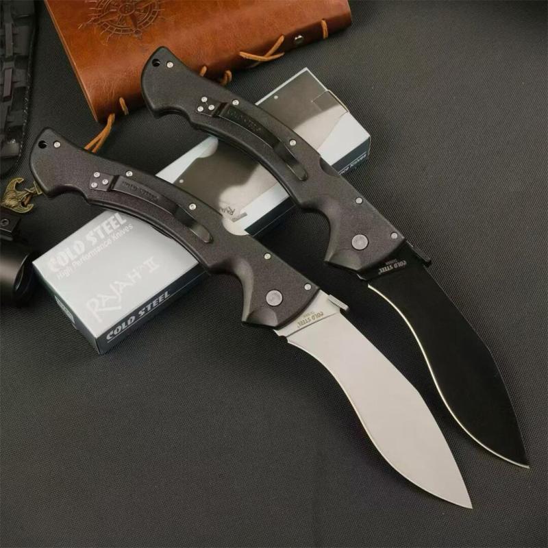 Cold Steel Rajah II Folding Knife 5.83" AUS-10A Satin Blade, Nylon Fiber Handles Lockback