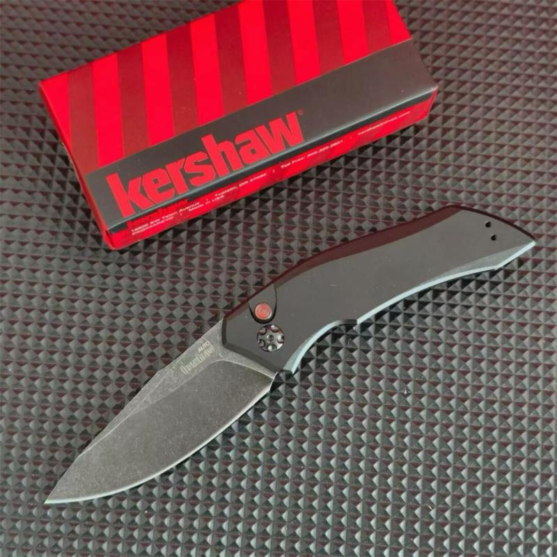 Kershaw 7100BW Launch 1 AUTO Folding Knife 3.4" CPM-154 Blackwash Plain Blade, Aluminum Handles
