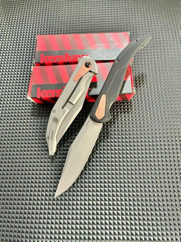 Kershaw Strata 2076 Folding Knife 4.5" CPM-D2 Stonewashed Point Blade, G10 Handles