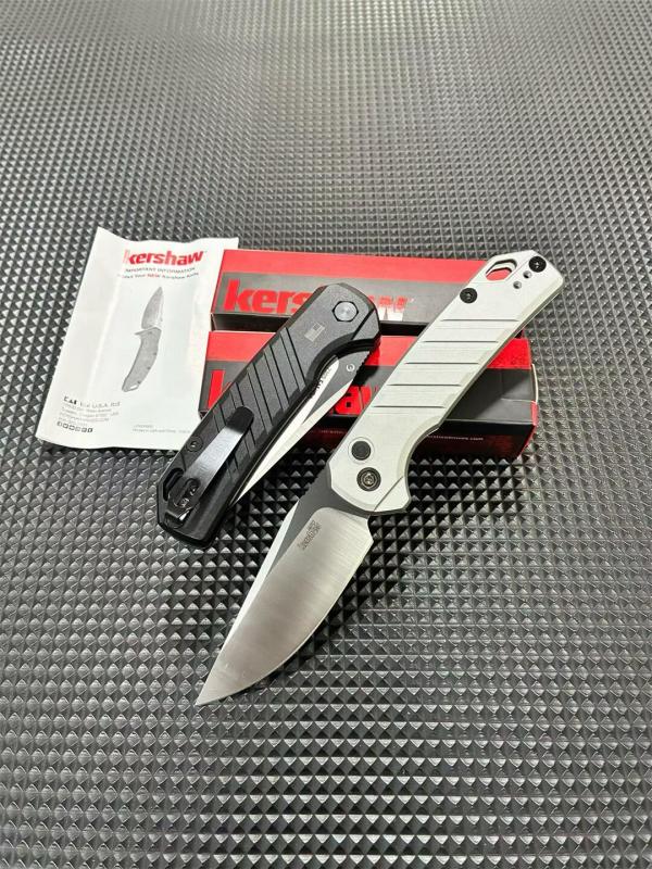 Kershaw 7305 Launch 23 AUTO Folding Knife 3.31" CPM-154 Two-Tone Trailing Point Blade, Milled Aluminum Handles