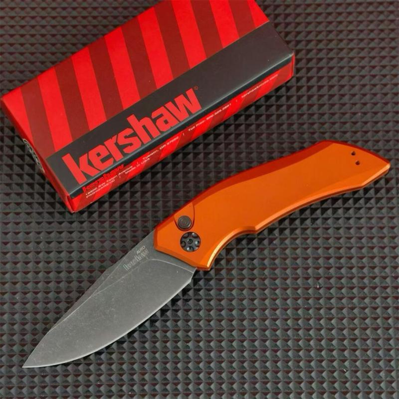 Kershaw 7100BW Launch 1 AUTO Folding Knife 3.4" CPM-154 Blackwash Plain Blade, Aluminum Handles