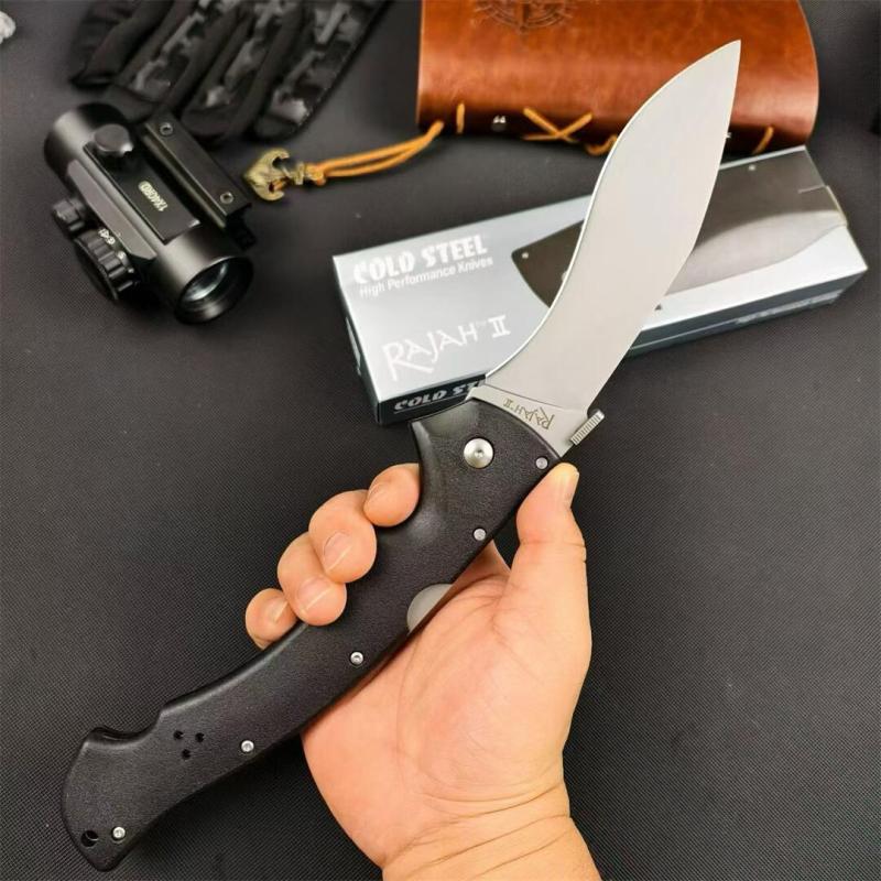 Cold Steel Rajah II Folding Knife 5.83" AUS-10A Satin Blade, Nylon Fiber Handles Lockback
