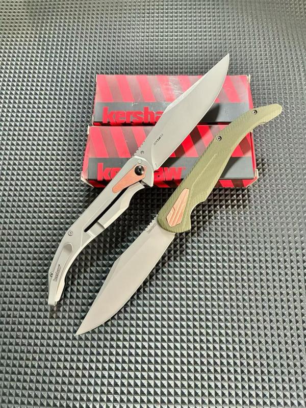 Kershaw Strata 2076 Folding Knife 4.5" CPM-D2 Stonewashed Point Blade, G10 Handles