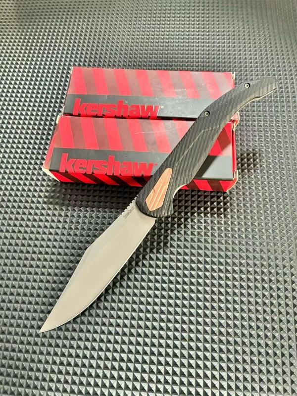 Kershaw Strata 2076 Folding Knife 4.5" CPM-D2 Stonewashed Point Blade, G10 Handles