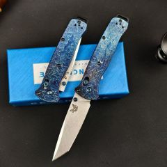 BM Bailout AXIS Folding Knife 3.34" M390 Tanto Plain Blade, TC4 Handles - 537BK-1