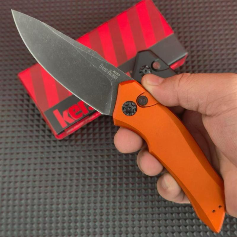 Kershaw 7100BW Launch 1 AUTO Folding Knife 3.4" CPM-154 Blackwash Plain Blade, Aluminum Handles