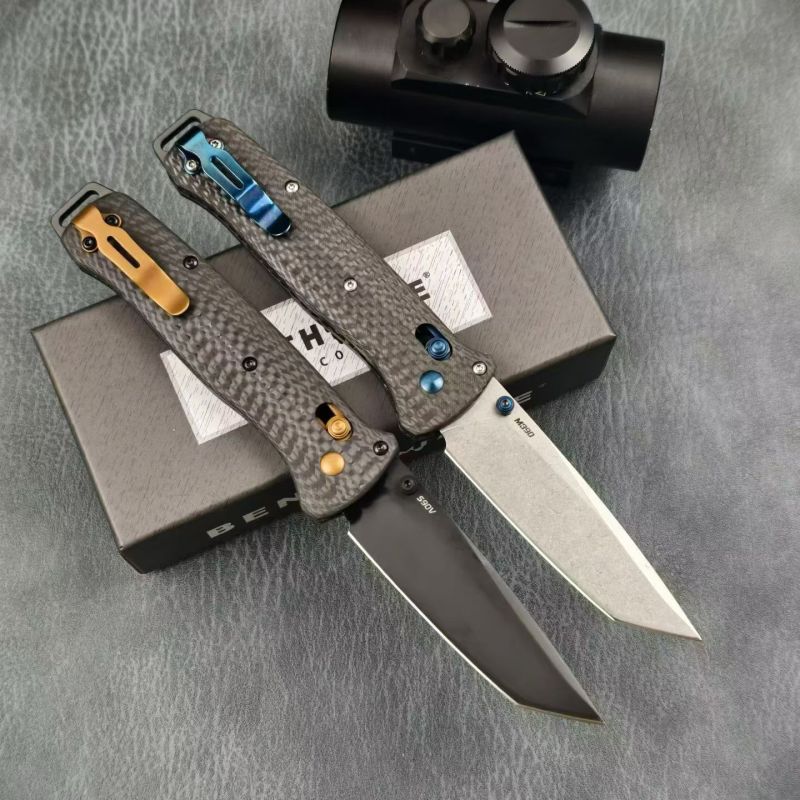 BM Bailout AXIS Folding Knife 3.34" S90V Tanto Plain Blade, Carbon Fiber Handles - 537GY-1