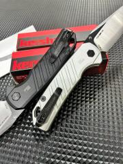 Kershaw 7305 Launch 23 AUTO Folding Knife 3.31" CPM-154 Two-Tone Trailing Point Blade, Milled Aluminum Handles