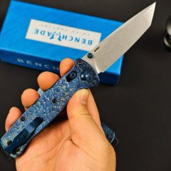 BM Bailout AXIS Folding Knife 3.34" M390 Tanto Plain Blade, TC4 Handles - 537BK-1