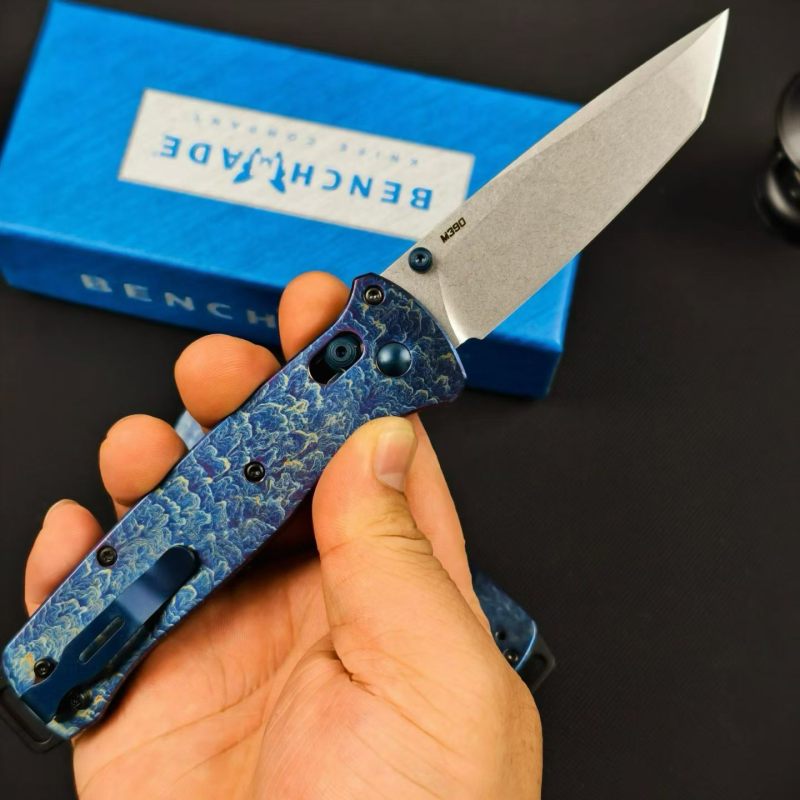BM Bailout AXIS Folding Knife 3.34" M390 Tanto Plain Blade, TC4 Handles - 537BK-1