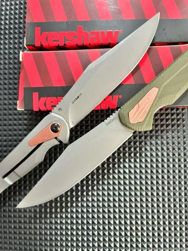 Kershaw Strata 2076 Folding Knife 4.5" CPM-D2 Stonewashed Point Blade, G10 Handles