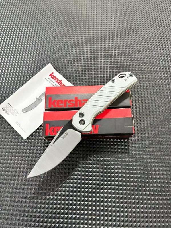 Kershaw 7305 Launch 23 AUTO Folding Knife 3.31" CPM-154 Two-Tone Trailing Point Blade, Milled Aluminum Handles