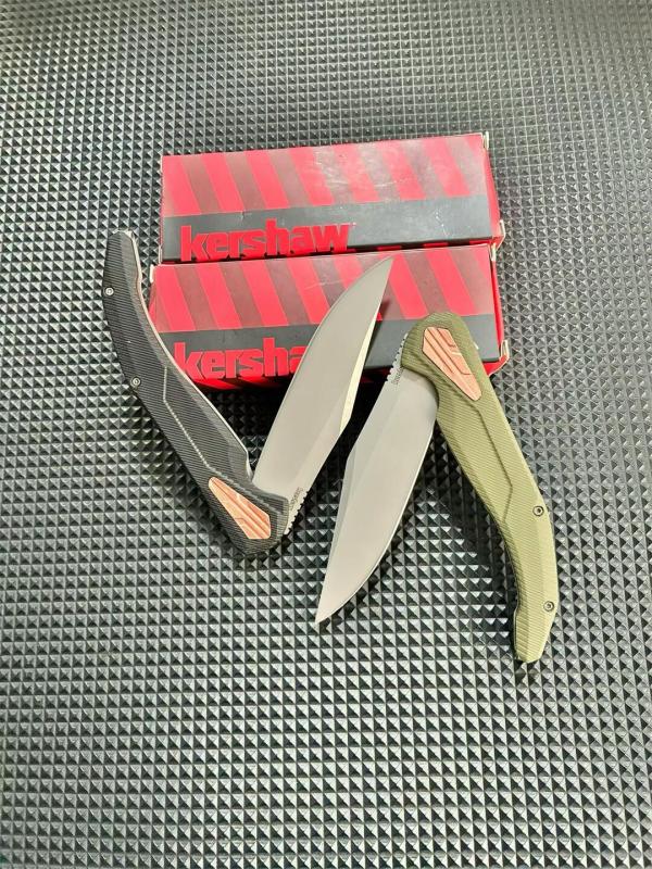 Kershaw Strata 2076 Folding Knife 4.5" CPM-D2 Stonewashed Point Blade, G10 Handles