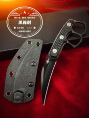 MT Dagger Fixed Blade Knife 3.54" CPM-D2 Single Edge Blade, Nylon Fiber Handles