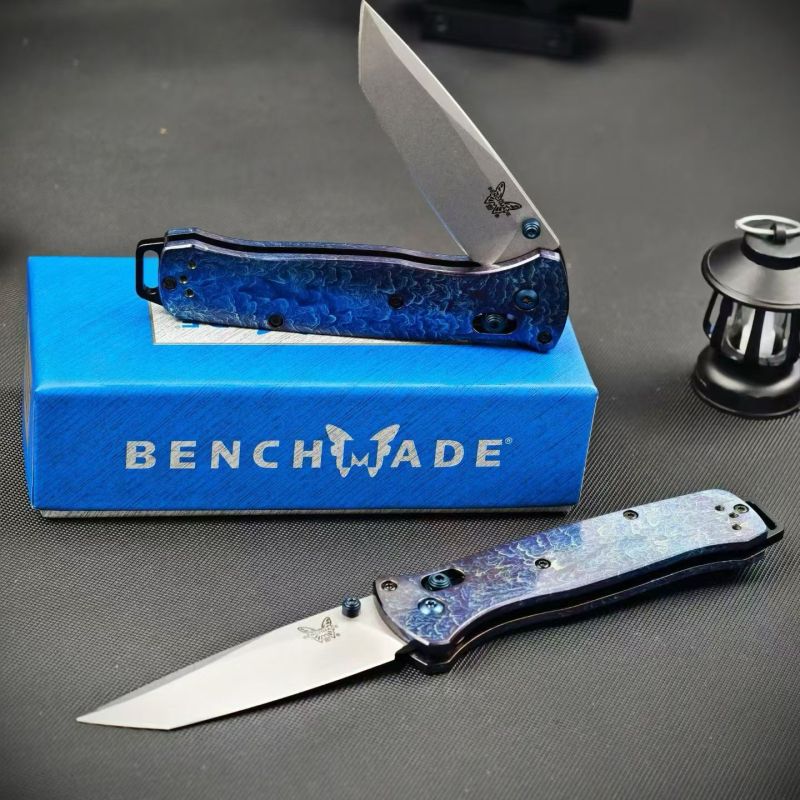 BM Bailout AXIS Folding Knife 3.34" M390 Tanto Plain Blade, TC4 Handles - 537BK-1