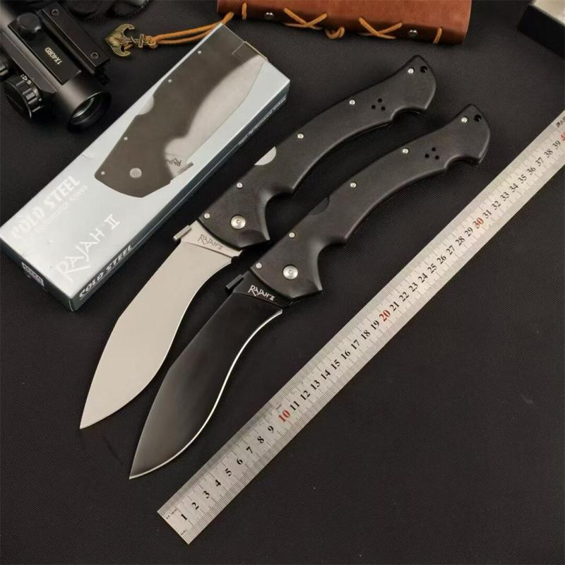 Cold Steel Rajah II Folding Knife 5.83" AUS-10A Satin Blade, Nylon Fiber Handles Lockback