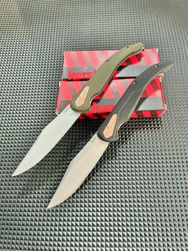 Kershaw Strata 2076 Folding Knife 4.5" CPM-D2 Stonewashed Point Blade, G10 Handles