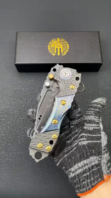 Miller Bros.BIsdes T1 Folding Blade Knife 3.54" Z-Wear Tanto Blade, TC4 Handles
