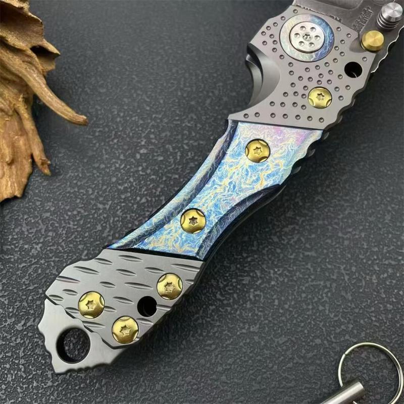 Miller Bros.BIsdes T1 Folding Blade Knife 3.54" Z-Wear Tanto Blade, TC4 Handles