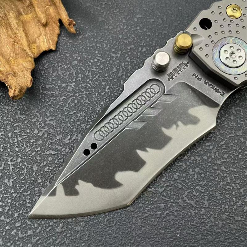 Miller Bros.BIsdes T1 Folding Blade Knife 3.54" Z-Wear Tanto Blade, TC4 Handles